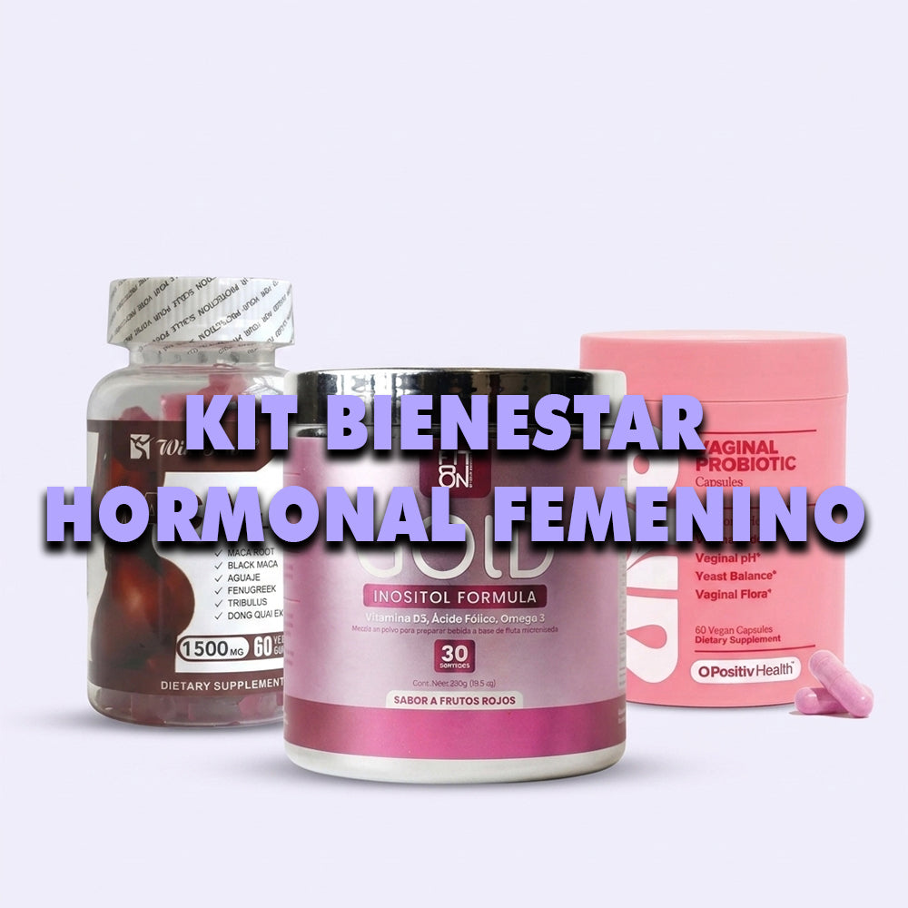 Kit Bienestar Hormonal Femenino: Inositol Gold + Maca Plus + Probiótico Vaginal URO