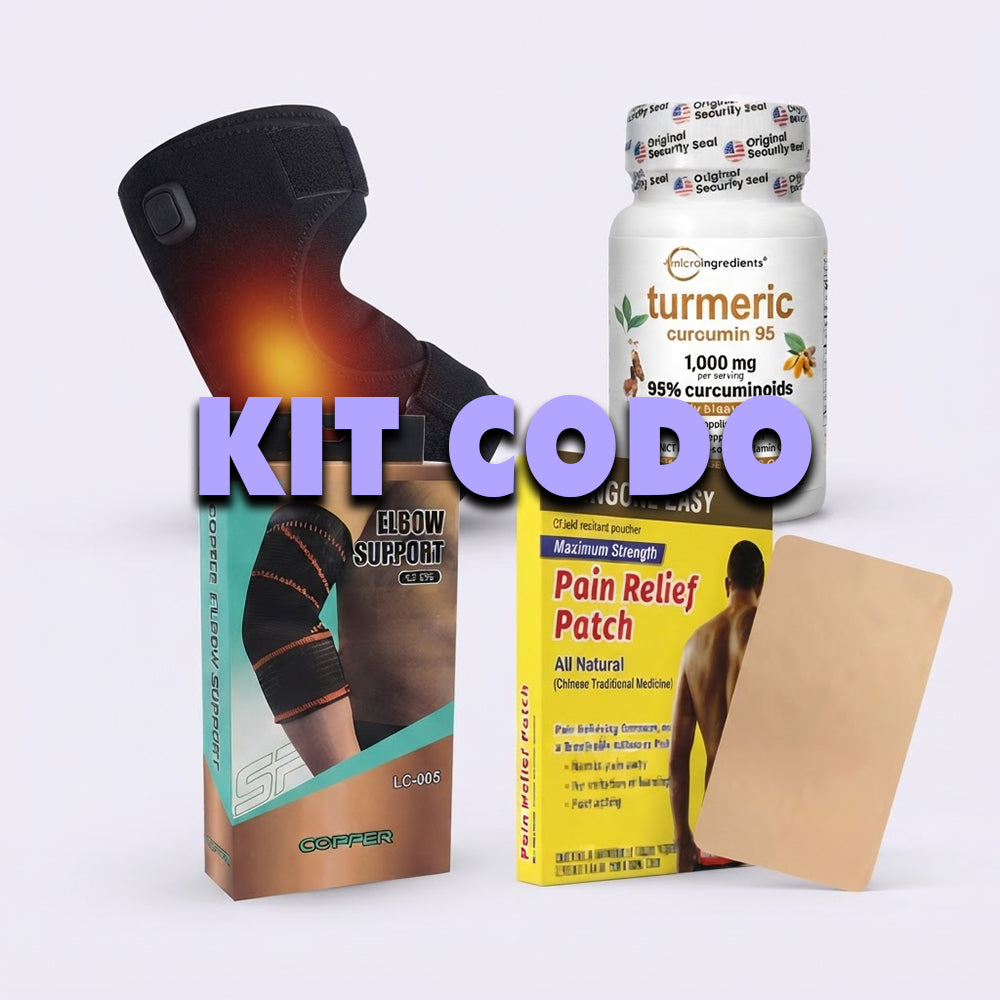 Kit Codo: Codera Copper + Venda Térmica + Parche Paingone + Turmeric Curcumin