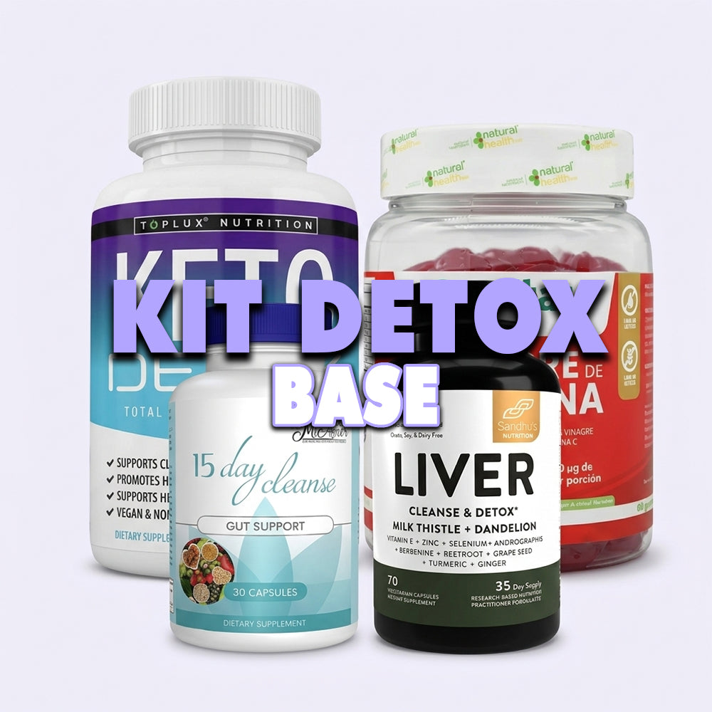 Kit Detox Base: Cleanse + Liver Detox + Keto Detox + Gomitas de Vinagre de Manzana