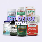 Kit Detox Total: Cleanse + Hígado + Espirulina + Vinagre de Manzana + Probiótico 60B + Fibra + Parches Kinoki