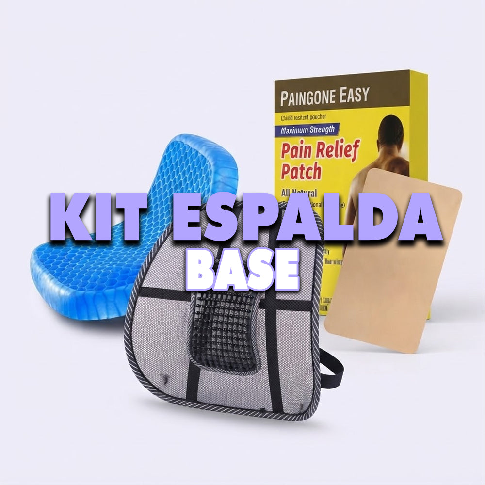 Kit Espalda Base: Espaldar Lumbar + Cojín de Gel + Parche Paingone