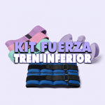 Kit Fuerza Tren Inferior: Tobilleras 2kg + Bandas de Tela + Entrenador Pélvico 360°