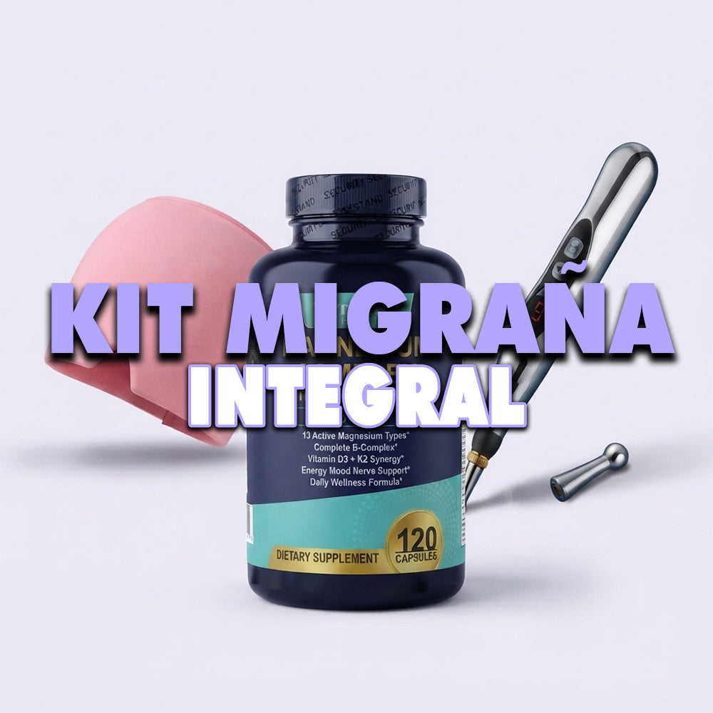 Kit Migraña Integral: Gorro de Gel + Lápiz de Acupuntura + Magnesio Complex