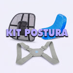 Kit Postura: Corrector Inteligente con Vibración + Espaldar Lumbar + Cojín de Gel