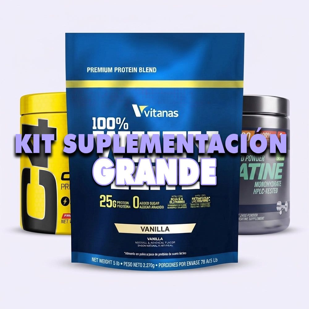 Kit Suplementación Grande: Whey 5LB + Pre-Entreno C4 + Creatina Monohidratada