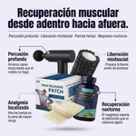 Kit Recuperación Intermedio: Pistola de Masaje + Rodillo + Parche Herbal + Magnesium Complex